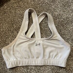 Under Armour White Compression Sports Bra Moisture-Wicking